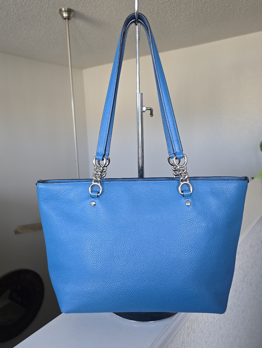 Coach Sophia Small Tote Bright Blue Pebbled Leather 💙 & Silver Hardware #36604 - Picture 3 of 14